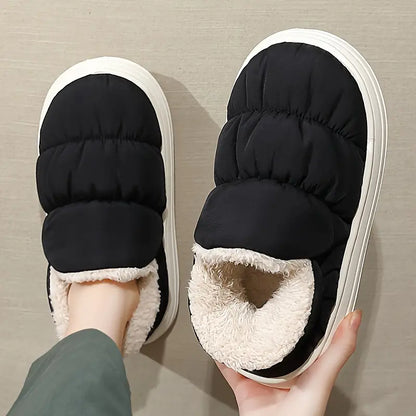 Women's Winter Puffer Slippers - Plush-Lined Non-Slip House Shoes | Lightweight & Warm Design