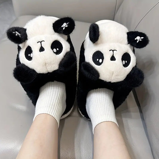 Cute Panda Plush Slippers - Warm and Non-Slip House Slippers for Kids and Adults