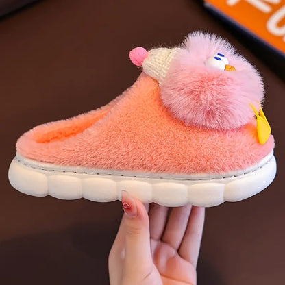 Comfortable Cartoon Plush Kids' Slippers - Warm and Soft Indoor Shoes (Autumn/Winter)