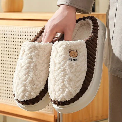 Soft Plush Home Slippers - Anti-Slip Sole, Warm and Comfortable Winter Unisex Indoor Shoes