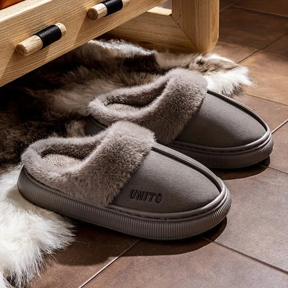 Ergonomic Design Fur-Lined Winter Slippers - Stylish and Durable Warm Slippers for Men and Women, Perfect for Cozy Home Comfort