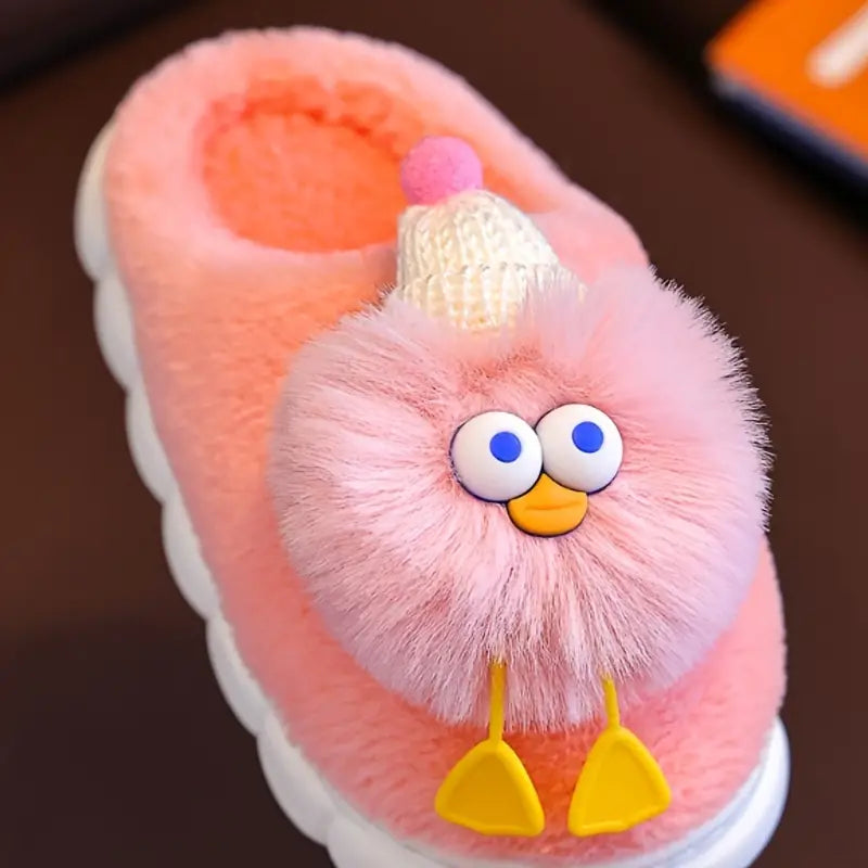 Comfortable Cartoon Plush Kids' Slippers - Warm and Soft Indoor Shoes (Autumn/Winter)