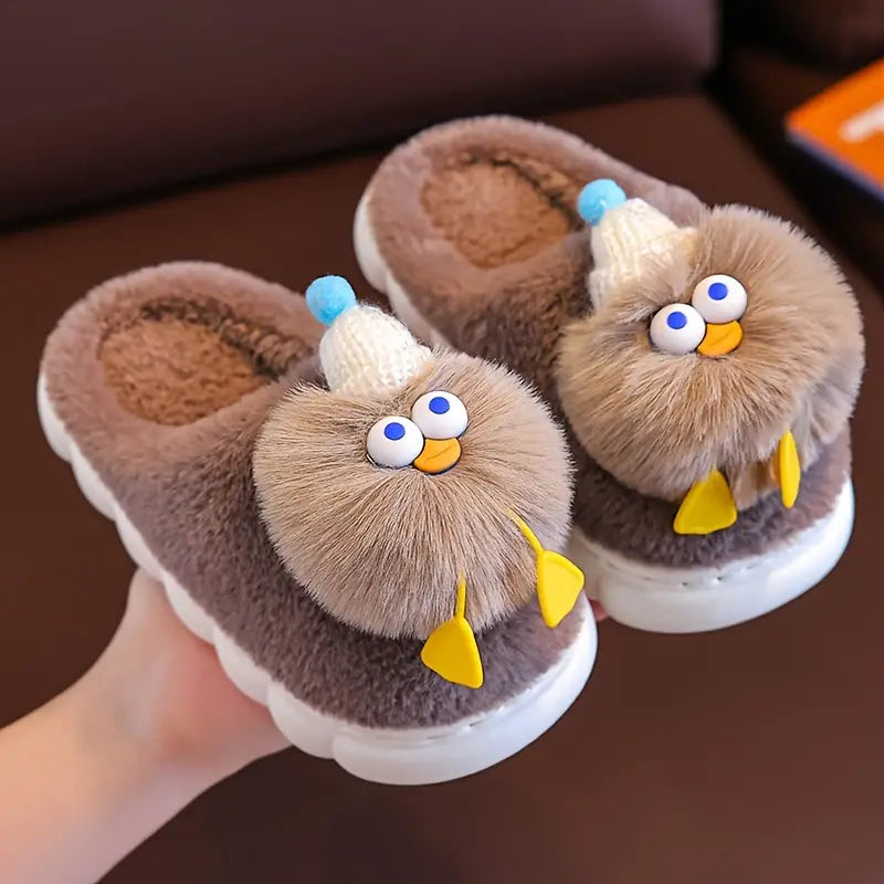 Comfortable Cartoon Plush Kids' Slippers - Warm and Soft Indoor Shoes (Autumn/Winter)