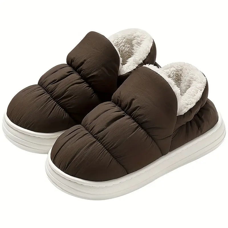 Women's Winter Puffer Slippers - Plush-Lined Non-Slip House Shoes | Lightweight & Warm Design