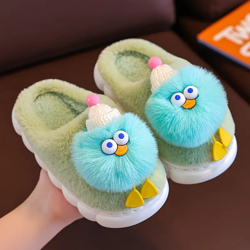 Comfortable Cartoon Plush Kids' Slippers - Warm and Soft Indoor Shoes (Autumn/Winter)