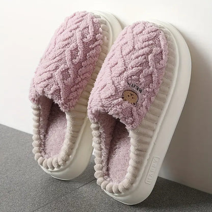 Soft Plush Home Slippers - Anti-Slip Sole, Warm and Comfortable Winter Unisex Indoor Shoes