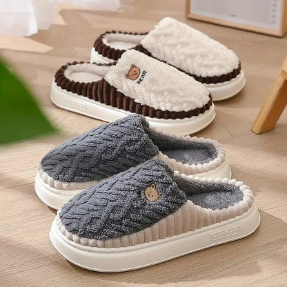 Soft Plush Home Slippers - Anti-Slip Sole, Warm and Comfortable Winter Unisex Indoor Shoes