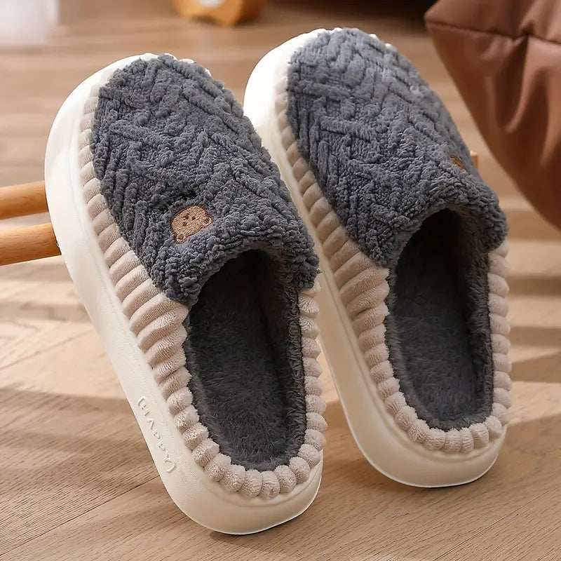 Soft Plush Home Slippers - Anti-Slip Sole, Warm and Comfortable Winter Unisex Indoor Shoes