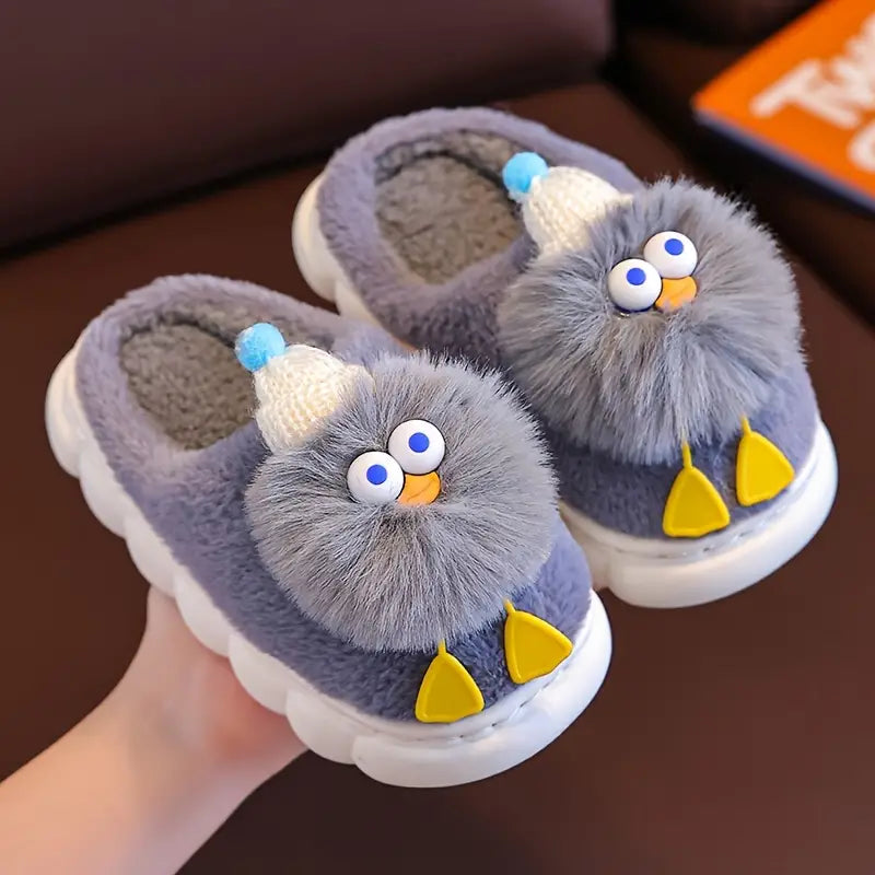 Comfortable Cartoon Plush Kids' Slippers - Warm and Soft Indoor Shoes (Autumn/Winter)