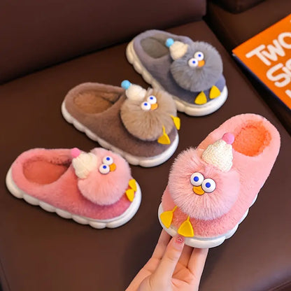 Comfortable Cartoon Plush Kids' Slippers - Warm and Soft Indoor Shoes (Autumn/Winter)