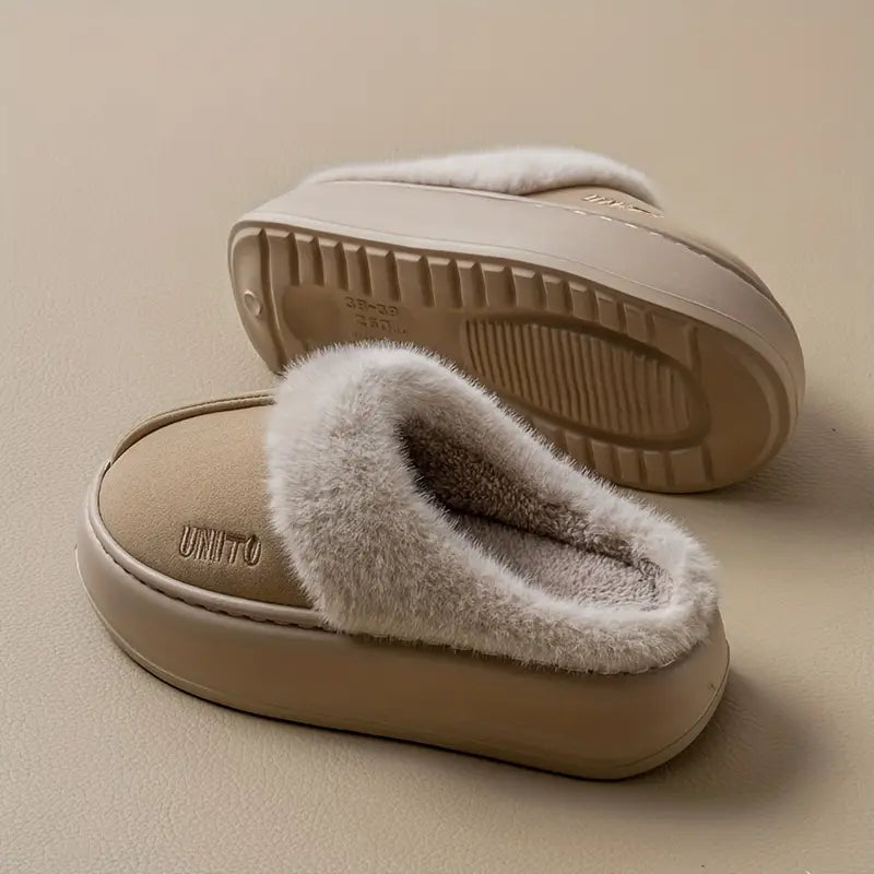 Ergonomic Design Fur-Lined Winter Slippers - Stylish and Durable Warm Slippers for Men and Women, Perfect for Cozy Home Comfort