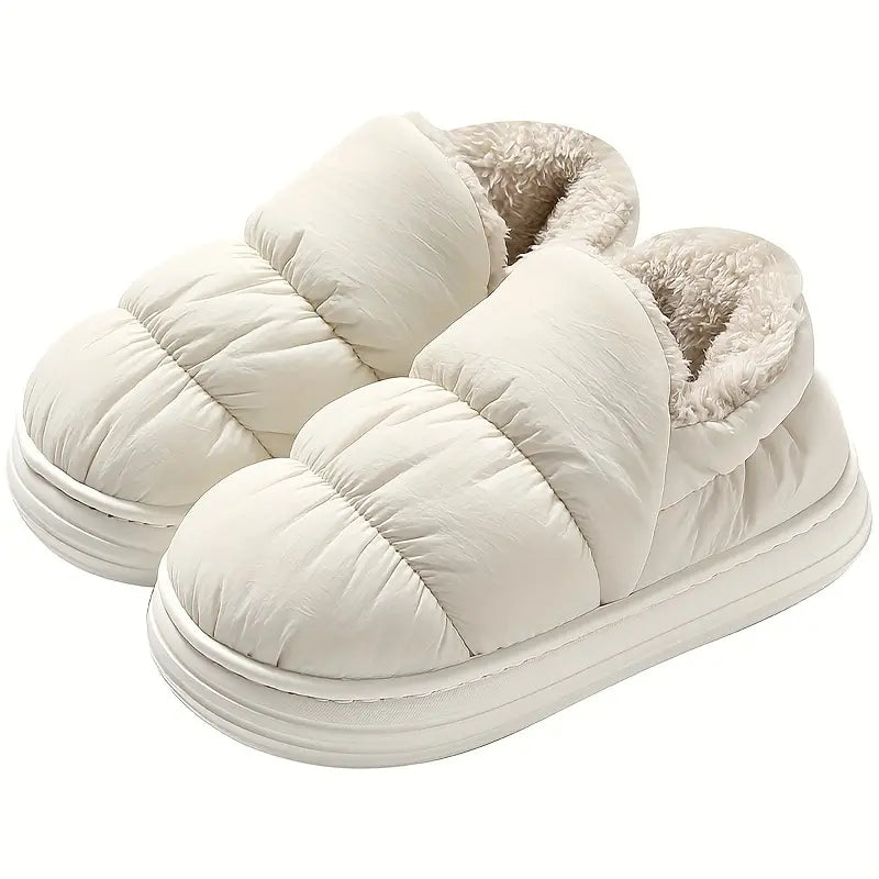 Women's Winter Puffer Slippers - Plush-Lined Non-Slip House Shoes | Lightweight & Warm Design