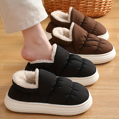 Women's Winter Puffer Slippers - Plush-Lined Non-Slip House Shoes | Lightweight & Warm Design