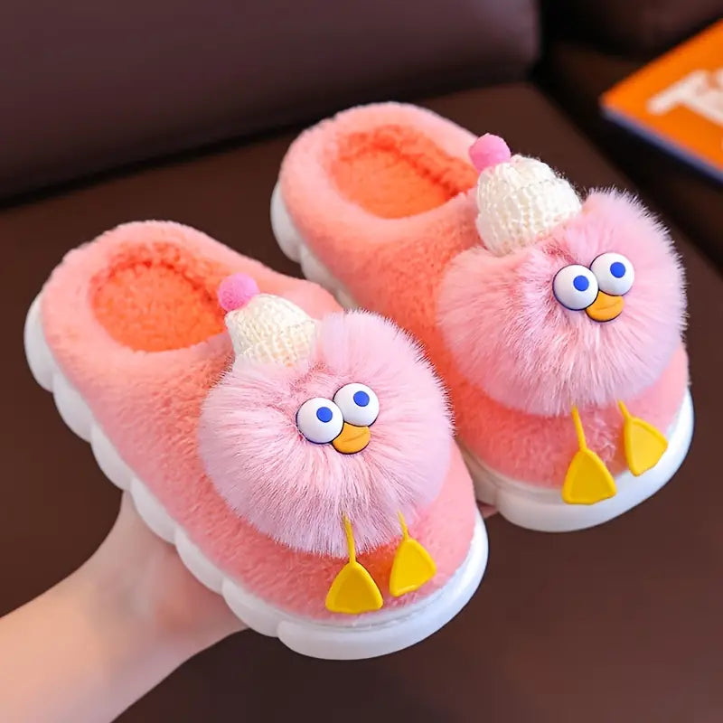 Comfortable Cartoon Plush Kids' Slippers - Warm and Soft Indoor Shoes (Autumn/Winter)