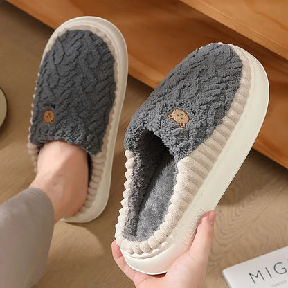 Soft Plush Home Slippers - Anti-Slip Sole, Warm and Comfortable Winter Unisex Indoor Shoes